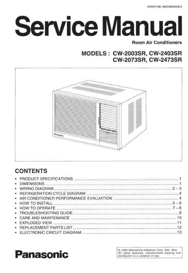 CW-2003SR, CW-2073SR, CW-2403SR, CW-2473SR